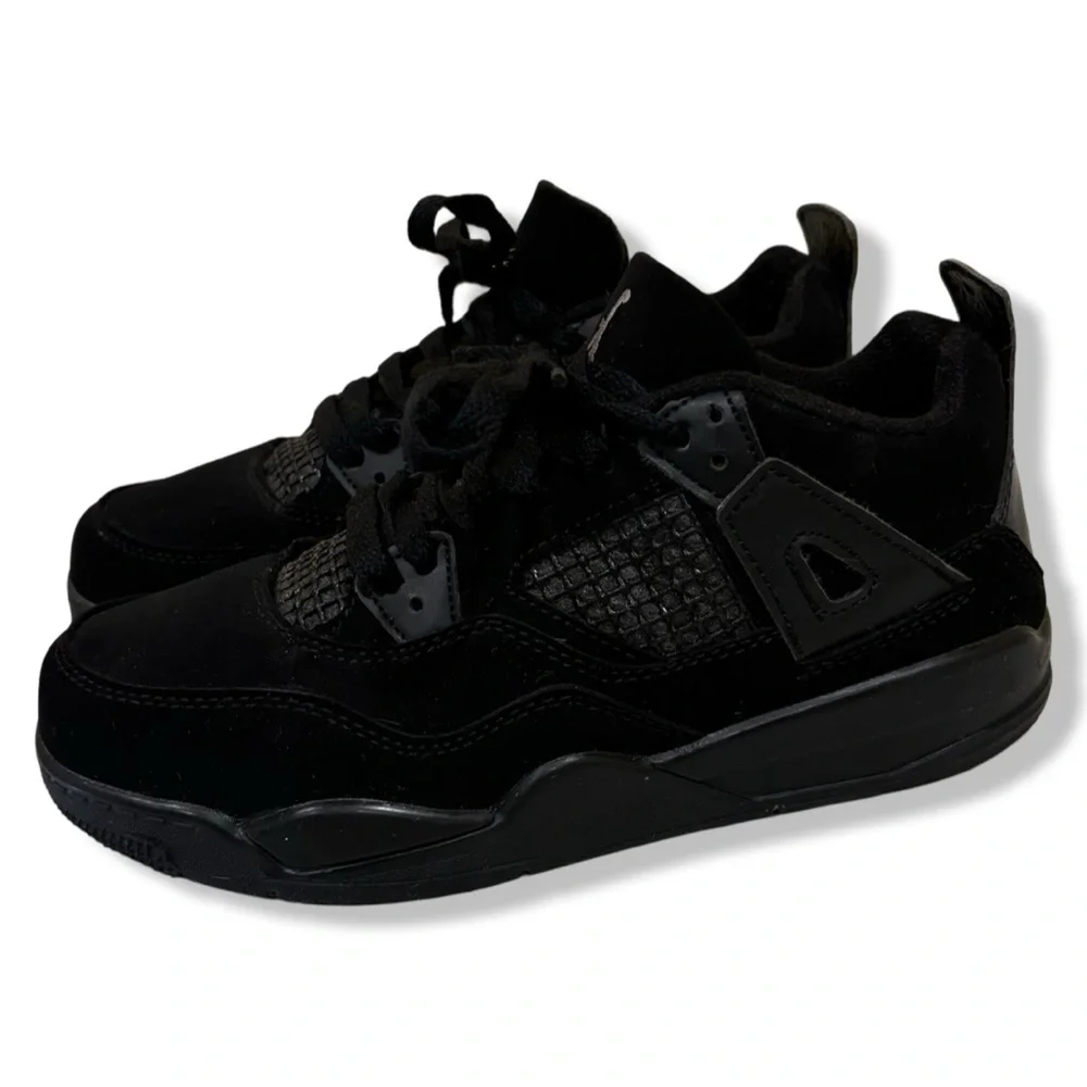 Kids Jordan 4 Black Cats - Picture 1 of 6